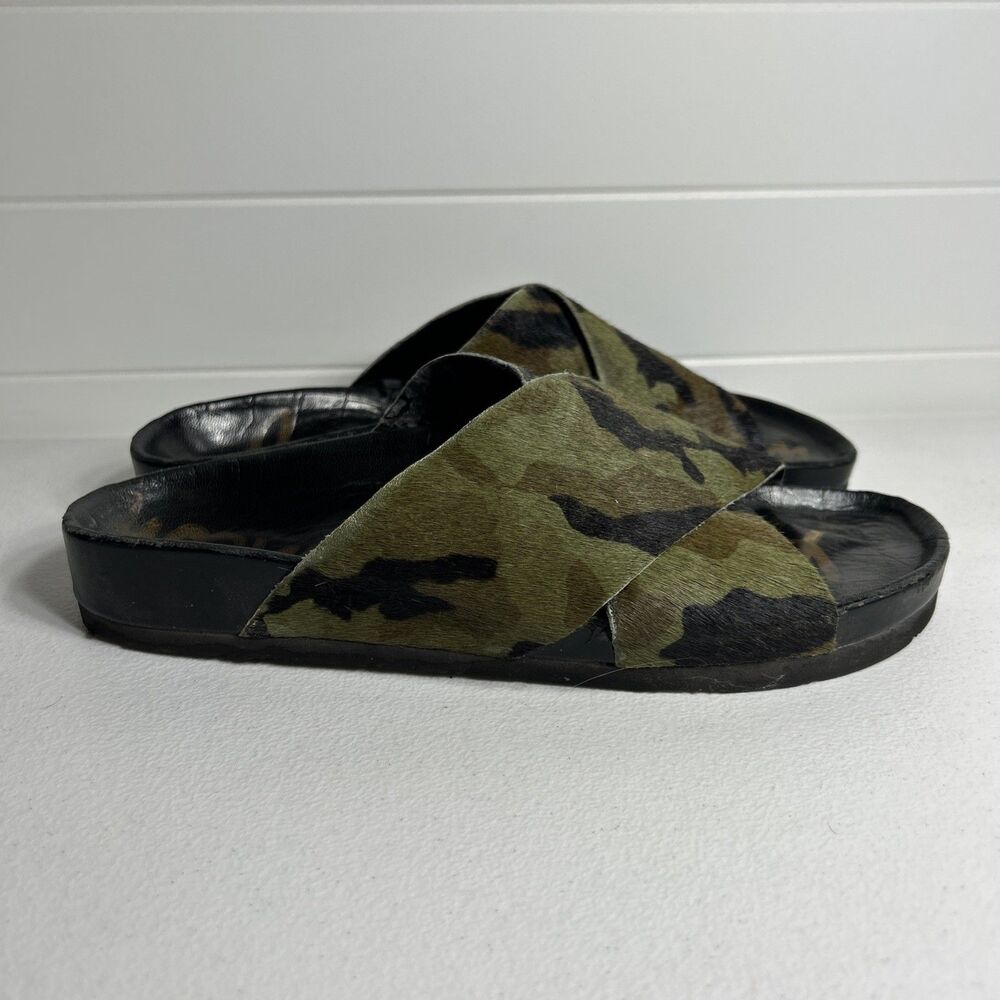 Sam Edelman Women’s Sandals Size 9 M Green Camouflage Adora Slides Slip In Flats